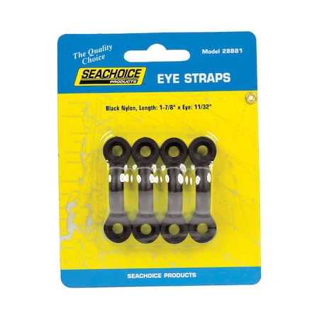 Seachoice Seachoice Polished Nylon 1-7/8 in. L X 11/32 in. W Eye Straps 4 pk 28881